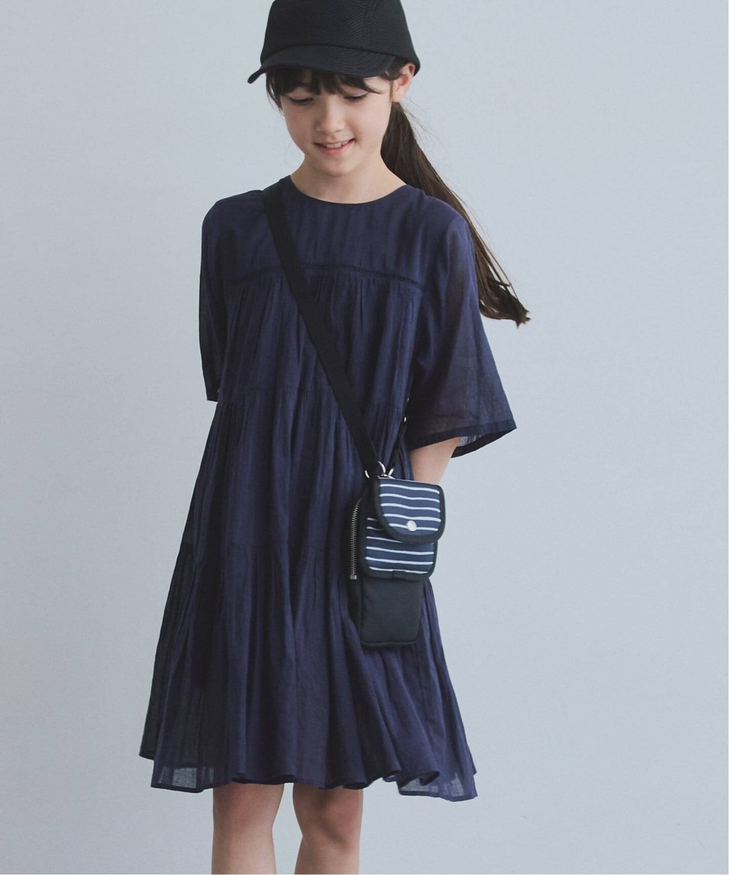 【イエナアンファン/IENA ENFANT / KIDS】の【ne Quittez pas/ヌキテパ】別注Tiered Dress (KIDSサイズ) インテリア・キッズ・メンズ・レディースファッション・服の通販 founy(ファニー) 　ファッション　Fashion　キッズファッション　Fashion for Kids　ワンピース　Dresses　インド　Indian Textile　オリエンタル　Oriental Pattern　スマート　Smart, Elegant　ドレス　Dress, One-Piece　定番　Standard, Basic Item　バランス　Balance, Style Balance　フェミニン　Feminine, Girly　プリント　Print, Printed Pattern　別注　Limited Edition, Custom Order　ネイビー|ID: prp329100004933206 ipo3291000000037027830
