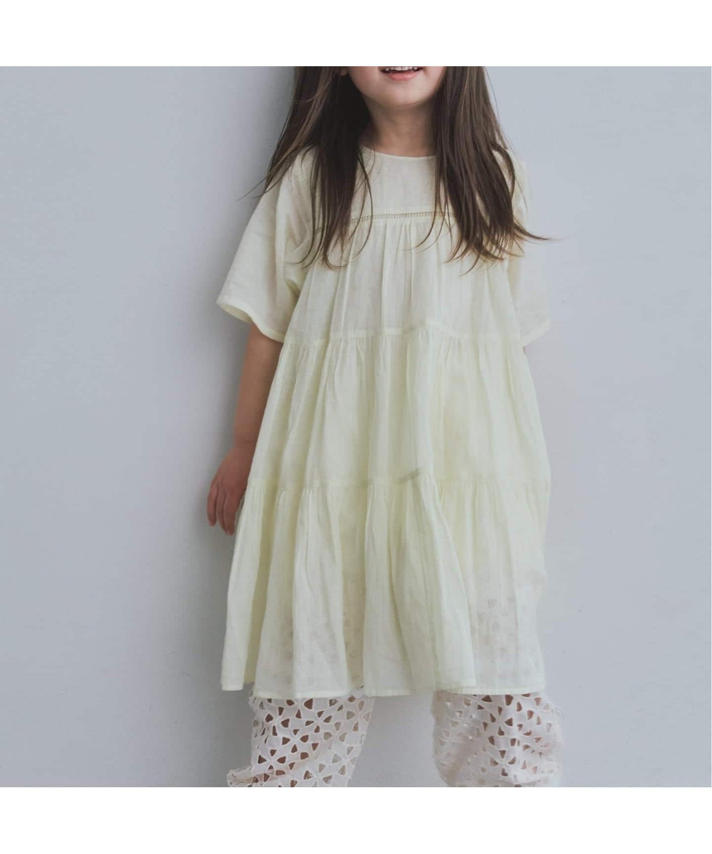 【イエナアンファン/IENA ENFANT / KIDS】の【ne Quittez pas/ヌキテパ】別注Tiered Dress (KIDSサイズ) インテリア・キッズ・メンズ・レディースファッション・服の通販 founy(ファニー) 　ファッション　Fashion　キッズファッション　Fashion for Kids　ワンピース　Dresses　インド　Indian Textile　オリエンタル　Oriental Pattern　スマート　Smart, Elegant　ドレス　Dress, One-Piece　定番　Standard, Basic Item　バランス　Balance, Style Balance　フェミニン　Feminine, Girly　プリント　Print, Printed Pattern　別注　Limited Edition, Custom Order　イエロー|ID: prp329100004933206 ipo3291000000037027835