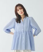 【グローバルワーク/GLOBAL WORK】のエアリーリラックス切り替えペプラムブラウス/636652 人気、トレンドファッション・服の通販 founy(ファニー) ファッション Fashion レディースファッション Fashion for Women トップス・カットソー Cut & Sew Tops シャツ・ブラウス・オフィスカジュアル Elegant Blouses & Button-Ups おすすめ Recommended / Our Picks インナー Innerwear スキッパー Skipper, Open Collar ペプラム Peplum, Flared Hem ワイド Wide, Wide Fit 羽織 Haori, Light Jacket thumbnail サックスストライプ85|ID: prp329100004933209 ipo3291000000037027859