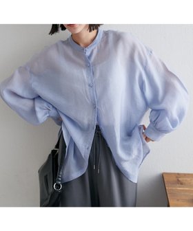 【ディスコート/Discoat】のシアーバンドカラーシャツ《WEB限定カラーあり》 人気、トレンドファッション・服の通販 founy(ファニー) ファッション Fashion レディースファッション Fashion for Women トップス・カットソー Cut & Sew Tops シャツ・ブラウス・オフィスカジュアル Elegant Blouses & Button-Ups おすすめ Recommended / Our Picks キャミソール Camisole, Spaghetti Strap Top 夏 Summer 春 Spring S/S・春夏 SS, Spring/Summer, Warm Season |ID:prp329100004933215