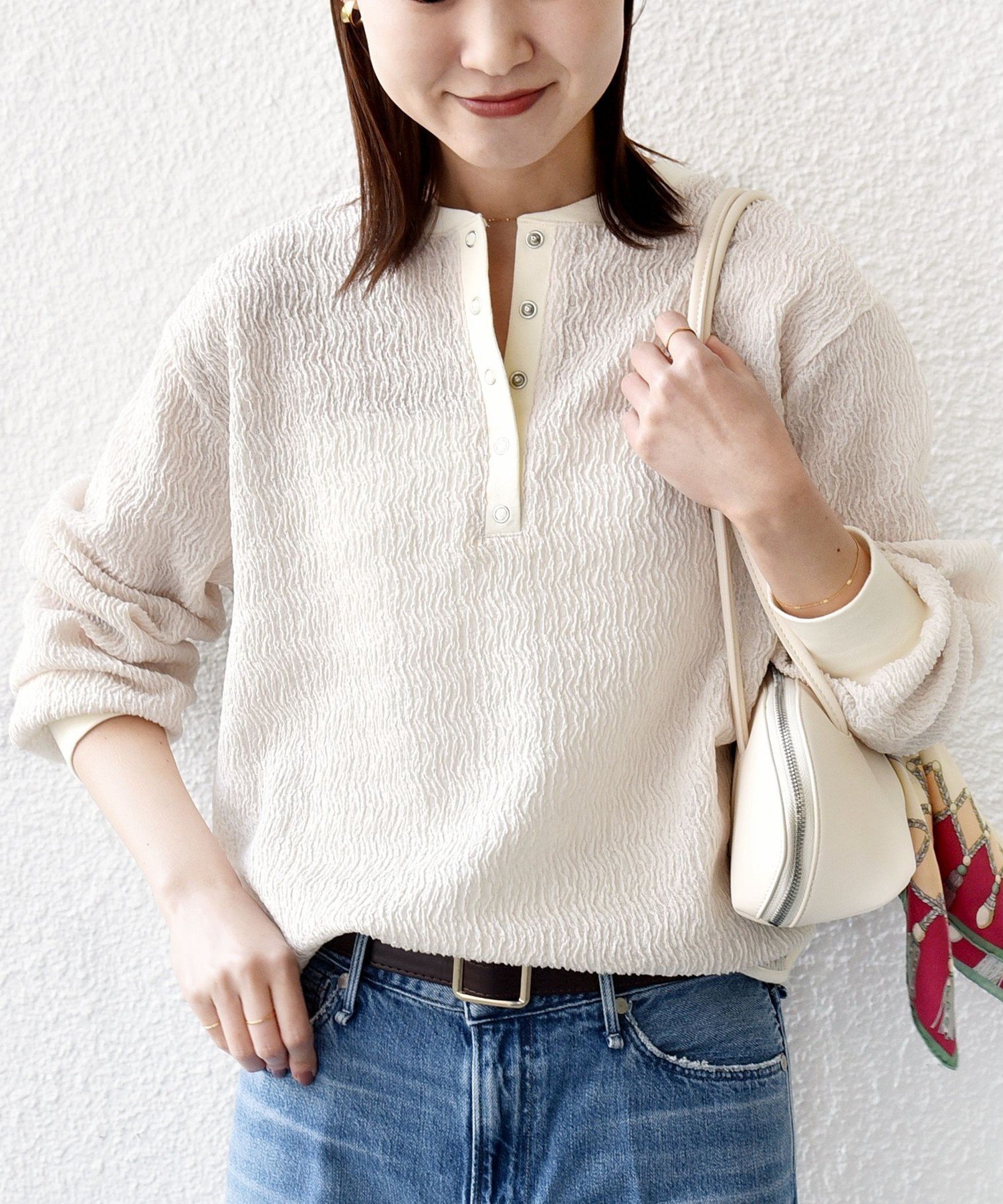 【シップス フォー ウィメン/SHIPS】の【WEB限定】 手洗い可能 ウェーブ クレープ ヘンリー 2WAY プルオーバー インテリア・キッズ・メンズ・レディースファッション・服の通販 founy(ファニー) 　ファッション　Fashion　レディースファッション　Fashion for Women　トップス・カットソー　Cut & Sew Tops　カジュアルプルオーバー・ニットトップス　Pullovers & Knit Tops / Casual Pullovers　ウェーブ　Wavy Pattern　シンプル　Simple, Minimal　ボトム　Bottoms, Lower Wear　ポケット　Pocket, Pocket Detail　ラウンド　Round, Round Neck　おすすめ　Recommended / Our Picks　2026年　2026　ナチュラル|ID: prp329100004933232 ipo3291000000037028012