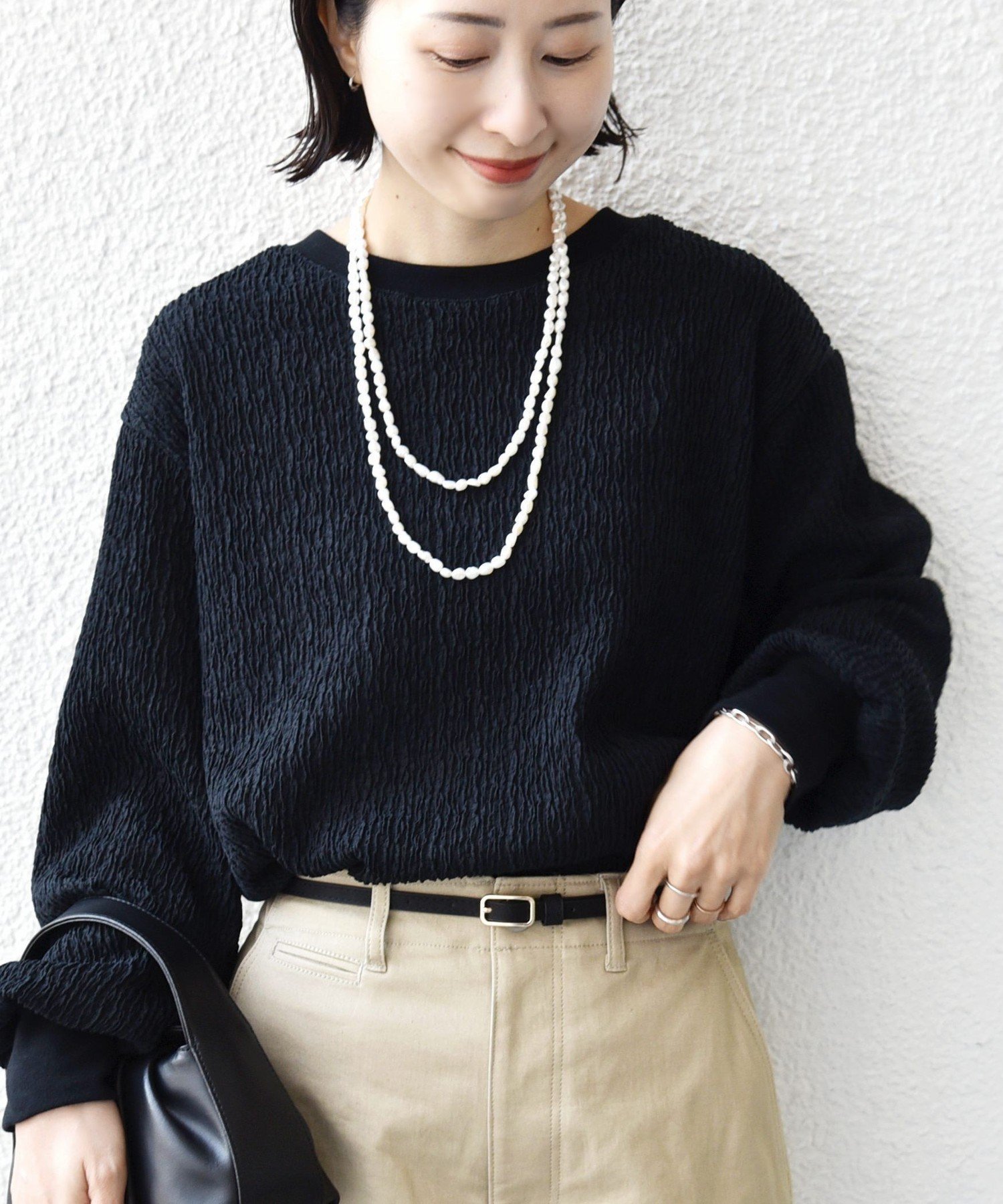 【シップス フォー ウィメン/SHIPS】の【WEB限定】 手洗い可能 ウェーブ クレープ ヘンリー 2WAY プルオーバー インテリア・キッズ・メンズ・レディースファッション・服の通販 founy(ファニー) 　ファッション　Fashion　レディースファッション　Fashion for Women　トップス・カットソー　Cut & Sew Tops　カジュアルプルオーバー・ニットトップス　Pullovers & Knit Tops / Casual Pullovers　ウェーブ　Wavy Pattern　シンプル　Simple, Minimal　ボトム　Bottoms, Lower Wear　ポケット　Pocket, Pocket Detail　ラウンド　Round, Round Neck　おすすめ　Recommended / Our Picks　2026年　2026　ブラック|ID: prp329100004933232 ipo3291000000037028014