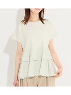 【コカ/COCA】の異素材切り替え2段フリルTシャツ 人気、トレンドファッション・服の通販 founy(ファニー) ファッション Fashion レディースファッション Fashion for Women トップス・カットソー Cut & Sew Tops シャツ・ブラウス・オフィスカジュアル Elegant Blouses & Button-Ups ロングTシャツ・Tシャツ Longline T-Shirts & Tees 春 Spring カットソー Cut and Sewn Top 切替 Switching, Contrast Panel シンプル Simple, Minimal スキニー Skinny, Slim Fit スラックス Slacks, Dress Pants スリーブ Sleeve, Long Sleeve / Short Sleeve チュニック Tunic, Long Top ティアード Tiered, Tiered Style テーパード Tapered, Tapered Pants デニム Denim, Jeans Material ドッキング Docking, Mixed Material フェミニン Feminine, Girly フリル Frill, Ruffle フレア Flare, Flared フレンチ French, French Style ボトム Bottoms, Lower Wear ボーダー Border, Stripe ポケット Pocket, Pocket Detail 夏 Summer 2026年 2026 thumbnail Lt.green|ID: prp329100004933245 ipo3291000000037028160
