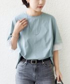 【シップス/SHIPS】の【WEB限定】 接触冷感 / UVカット シアー オーガンジー コンビ プルオーバー ライトブルー|ID: prp329100004933247 ipo3291000000037246559