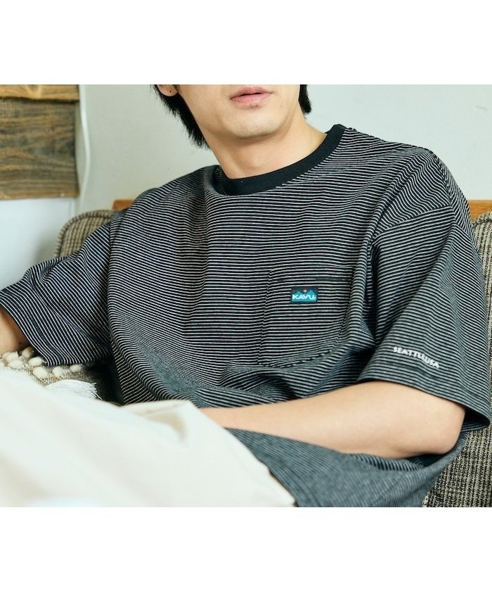 【フリークスストア/FREAK'S STORE】のKAVU×FREAK S STORE/カブー 別注 STORATECH ワンポイント刺繍 クルーネック ポケットTシャツ 【限定展開】 インテリア・キッズ・メンズ・レディースファッション・服の通販 founy(ファニー) 　ファッション　Fashion　レディースファッション　Fashion for Women　トップス・カットソー　Cut & Sew Tops　シャツ・ブラウス・オフィスカジュアル　Elegant Blouses & Button-Ups　ロングTシャツ・Tシャツ　Longline T-Shirts & Tees　アウトドア　Outdoor Clothing　吸水　Absorbent, Quick-Dry　抗菌　Antibacterial, Bacteria-Resistant　シンプル　Simple, Minimal　スポーツ　Sports, Activewear　トレンド　Trend, Trending Now　定番　Standard, Basic Item　ビッグ　Big, Oversized　ボトム　Bottoms, Lower Wear　ポケット　Pocket, Pocket Detail　別注　Limited Edition, Custom Order　リラックス　Relax, Relaxed Fit　ワンポイント　One Point, Statement Accent　S/S・春夏　SS, Spring/Summer, Warm Season　おすすめ　Recommended / Our Picks　夏　Summer　2026年　2026　ブラックボーダー|ID: prp329100004933250 ipo3291000000037028271