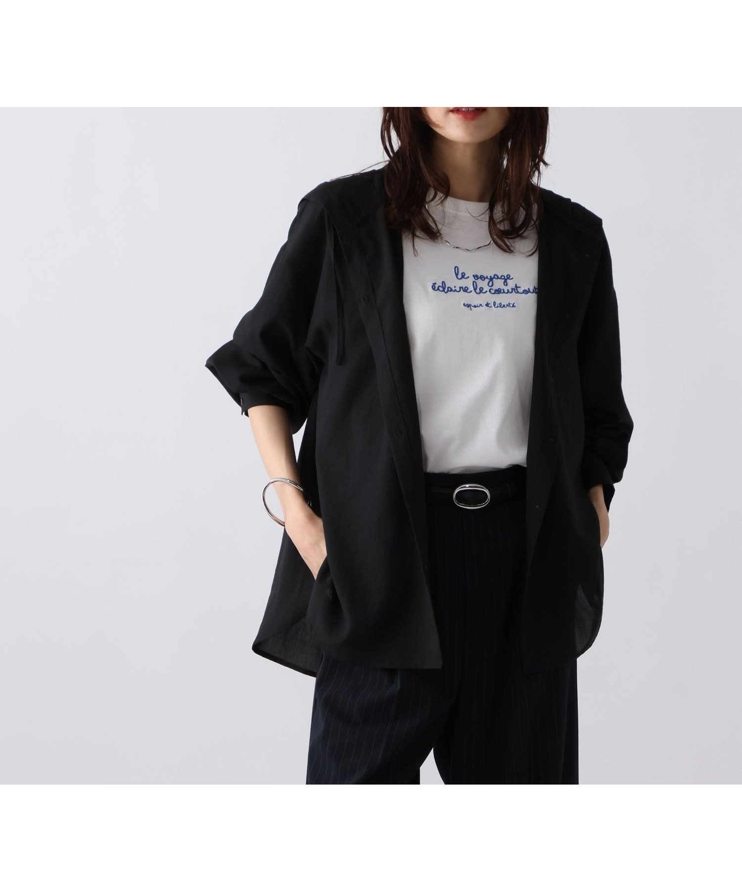 【グローバルワーク/GLOBAL WORK】のUVプロテクトフードシャツ/646416 インテリア・キッズ・メンズ・レディースファッション・服の通販 founy(ファニー) 　ファッション　Fashion　レディースファッション　Fashion for Women　トップス・カットソー　Cut & Sew Tops　シャツ・ブラウス・オフィスカジュアル　Elegant Blouses & Button-Ups　おすすめ　Recommended / Our Picks　インナー　Innerwear　シアー　Sheer, See-Through　ジャケット　Jacket, Outerwear　夏　Summer　春　Spring　S/S・春夏　SS, Spring/Summer, Warm Season　羽織　Haori, Light Jacket　ブラック09|ID: prp329100004933263 ipo3291000000037028401