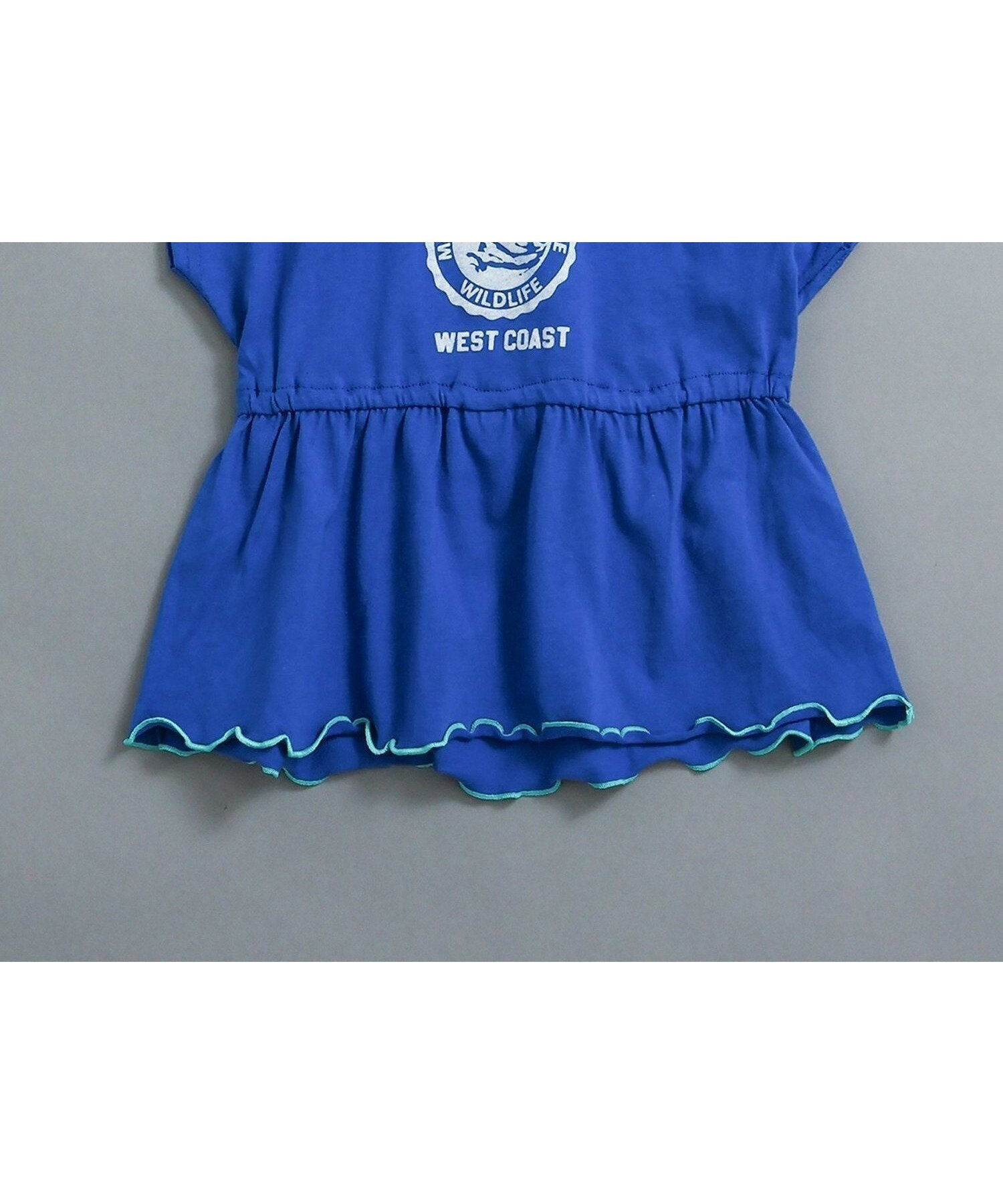 【エフオー オンラインストア/F.O.Online Store / KIDS】のWEB限定 チュニックカレッジTシャツ インテリア・キッズ・メンズ・レディースファッション・服の通販 founy(ファニー) 　ファッション　Fashion　キッズファッション　Fashion for Kids　チュニック　Tunic, Long Top　人気　Popular, Best Seller　半袖　Short Sleeve, Half Sleeve　ブルー|ID: prp329100004933292 ipo3291000000037028737