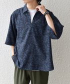 【シップス/SHIPS / MEN】のSHIPS any UVカット FUTURE LINEN CANVAS リネンライク スキッパー プルオーバーシャツ ダークブルー|ID: prp329100004933326 ipo3291000000037041167