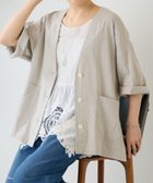 【ビアズリー/BEARDSLEY】のリネン半袖ジャケット ベージュ|ID: prp329100004933333 ipo3291000000037099410