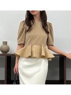 【フレイ アイディー/FRAY I.D】のドッキングペプラムカットソー 人気、トレンドファッション・服の通販 founy(ファニー) ファッション Fashion レディースファッション Fashion for Women トップス・カットソー Cut & Sew Tops カットソー・ベーシックTシャツ Cut-and-Sewn Tops / Stretch Tees & Basics カットソー Cut and Sewn Top スマート Smart, Elegant フォルム Silhouette, Form フレア Flare, Flared ペプラム Peplum, Flared Hem エレガント 上品 Elegant thumbnail BEG[037]|ID: prp329100004933335 ipo3291000000037029004