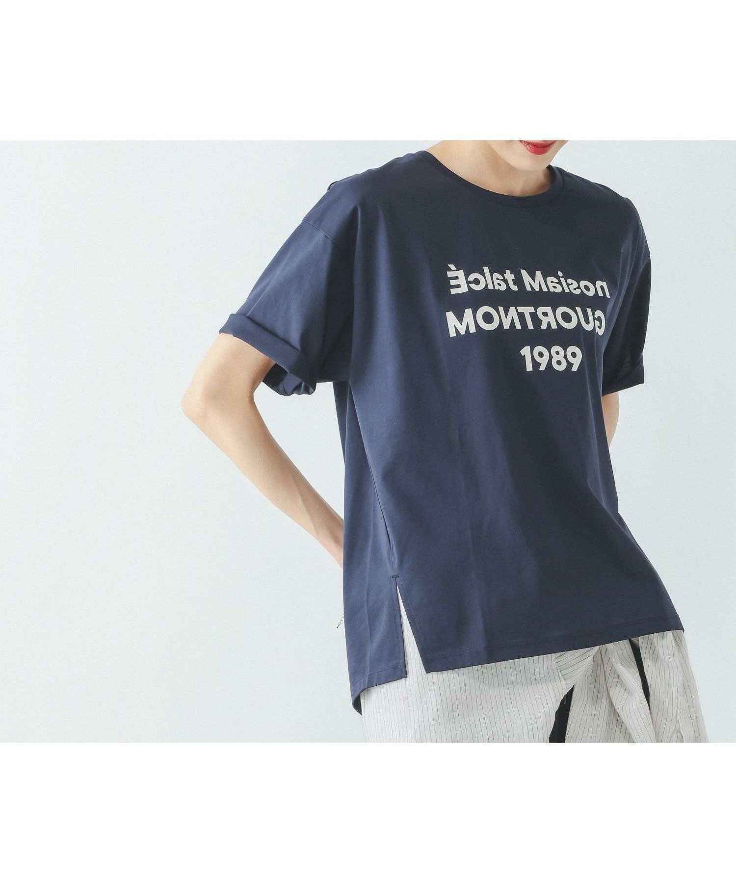 【グローバルワーク/GLOBAL WORK】のリッチクリーンプリントT半袖/636780 インテリア・キッズ・メンズ・レディースファッション・服の通販 founy(ファニー) 　ファッション　Fashion　レディースファッション　Fashion for Women　トップス・カットソー　Cut & Sew Tops　アニマル　Animal Print　インナー　Innerwear　抗菌　Antibacterial, Bacteria-Resistant　シルク　Silk, 100% Silk　デニム　Denim, Jeans Material　人気　Popular, Best Seller　フェミニン　Feminine, Girly　ボックス　Boxy, Box Shape　半袖　Short Sleeve, Half Sleeve　ワイド　Wide, Wide Fit　おすすめ　Recommended / Our Picks　夏　Summer　ビジネス 仕事 通勤　Business / Work / Commuting　ネイビー×ロゴ88|ID: prp329100004933346 ipo3291000000037029095