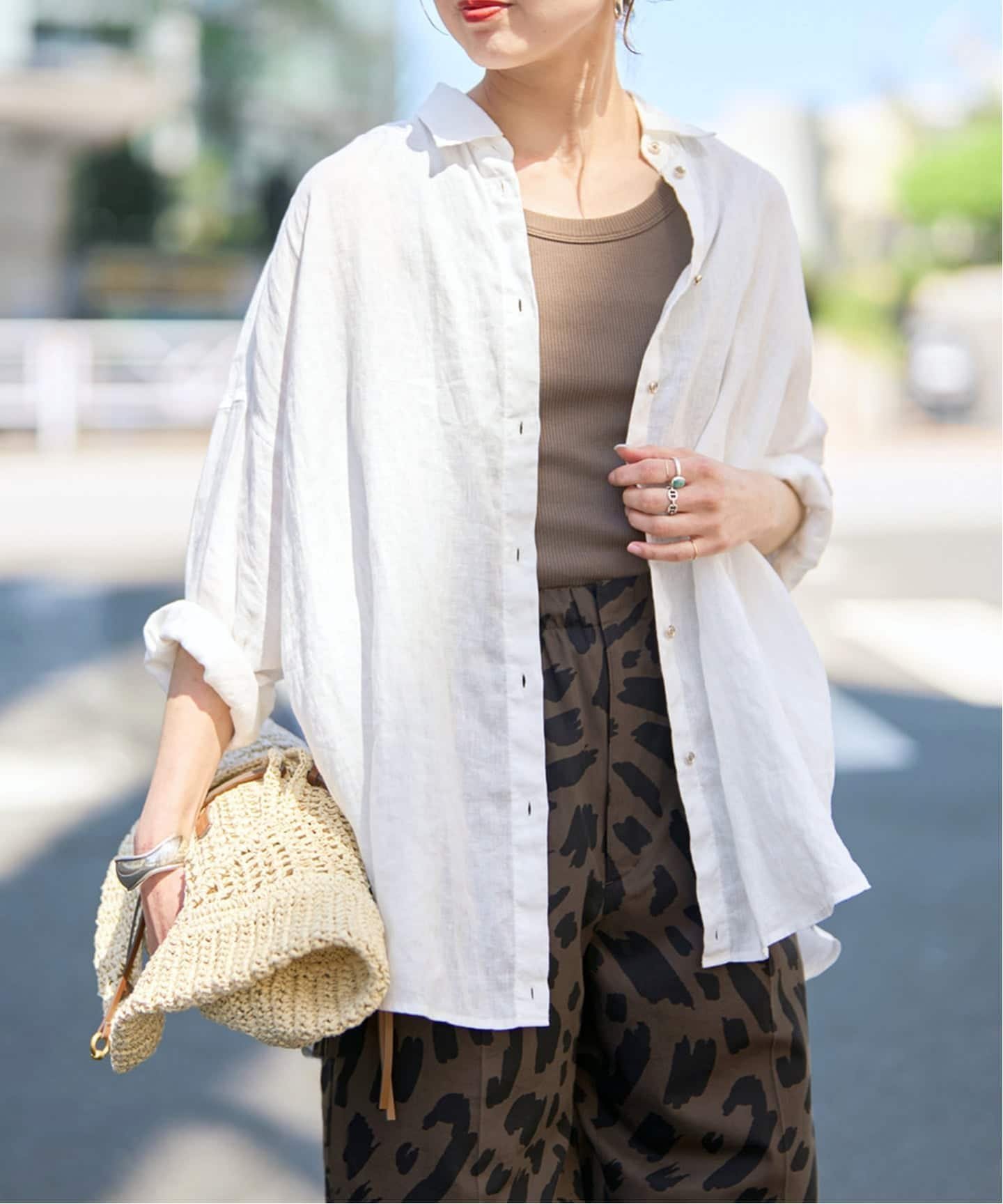 【スピック&スパン/Spick & Span】の《ゆったりサイズ》追加 80リネンカシュクール ビッグシャツ インテリア・キッズ・メンズ・レディースファッション・服の通販 founy(ファニー) 　ファッション　Fashion　レディースファッション　Fashion for Women　トップス・カットソー　Cut & Sew Tops　シャツ・ブラウス・オフィスカジュアル　Elegant Blouses & Button-Ups　イエロー　Yellow　インナー　Innerwear　オレンジ　Orange　カシュクール　Wrap Design　ストライプ　Stripe, Striped Pattern　タンク　Tank Top, Sleeveless Top　定番　Standard, Basic Item　ビッグ　Big, Oversized　リネン　Linen, Linen Fabric　リラックス　Relax, Relaxed Fit　再入荷　Restock / Back in Stock　おすすめ　Recommended / Our Picks　エレガント 上品　Elegant　ホワイト|ID: prp329100004933358 ipo3291000000037029184