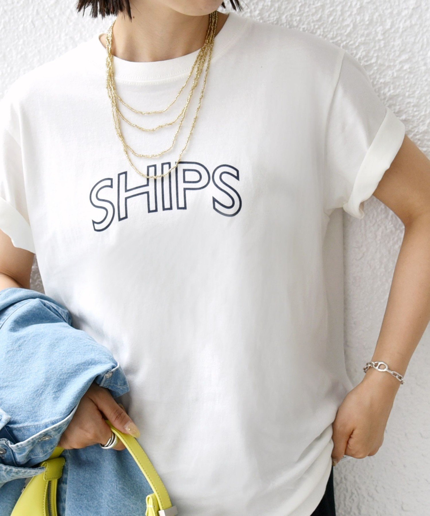 【シップス フォー ウィメン/SHIPS】の【WEB限定】 SHIPS ラウンド プリント ロゴ TEE インテリア・キッズ・メンズ・レディースファッション・服の通販 founy(ファニー) 　ファッション　Fashion　レディースファッション　Fashion for Women　インナー　Innerwear　カーディガン　Cardigan, Knitwear　シルバー　Silver, Metallic Silver　シンプル　Simple, Minimal　デニム　Denim, Jeans Material　プリント　Print, Printed Pattern　ベーシック　Basic, Essential　ラウンド　Round, Round Neck　リネン　Linen, Linen Fabric　おすすめ　Recommended / Our Picks　夏　Summer　2026年　2026　ライトホワイト|ID: prp329100004933359 ipo3291000000037029197