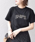 【シップス フォー ウィメン/SHIPS】の【WEB限定】 SHIPS ラウンド プリント ロゴ TEE ブラック系1|ID: prp329100004933359 ipo3291000000037029201