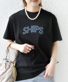 【シップス フォー ウィメン/SHIPS】の【WEB限定】 SHIPS ラウンド プリント ロゴ TEE ブラック|ID: prp329100004933359 ipo3291000000037029203
