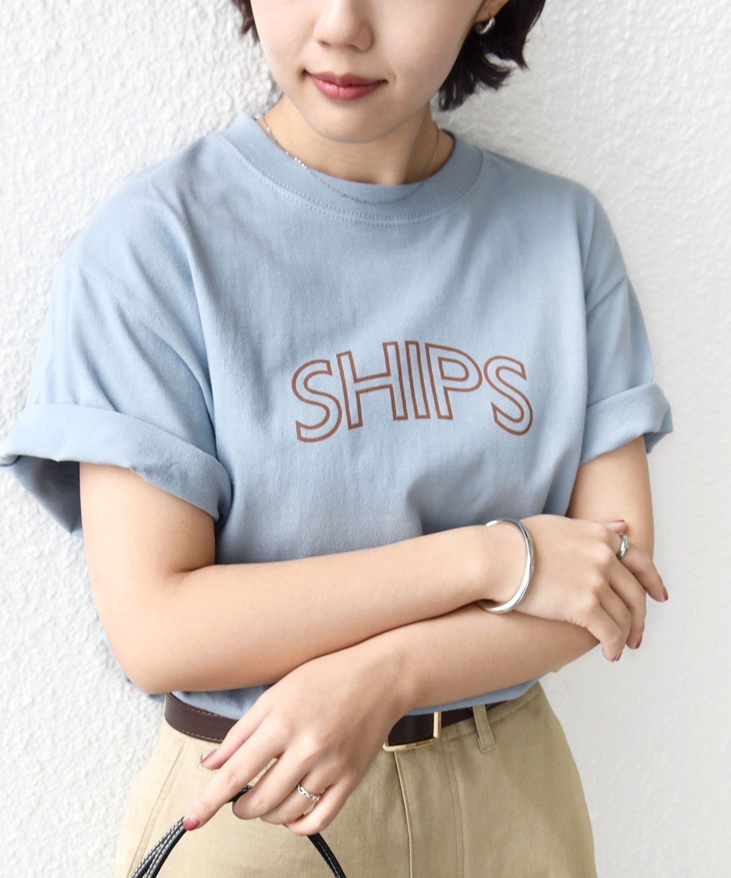 【シップス フォー ウィメン/SHIPS】の【WEB限定】 SHIPS ラウンド プリント ロゴ TEE インテリア・キッズ・メンズ・レディースファッション・服の通販 founy(ファニー) 　ファッション　Fashion　レディースファッション　Fashion for Women　インナー　Innerwear　カーディガン　Cardigan, Knitwear　シルバー　Silver, Metallic Silver　シンプル　Simple, Minimal　デニム　Denim, Jeans Material　プリント　Print, Printed Pattern　ベーシック　Basic, Essential　ラウンド　Round, Round Neck　リネン　Linen, Linen Fabric　おすすめ　Recommended / Our Picks　夏　Summer　2026年　2026　ブルー系|ID: prp329100004933359 ipo3291000000037029207