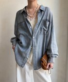 【ドゥドゥ/DouDou】の袖リブシアーデニムシャツ 人気、トレンドファッション・服の通販 founy(ファニー) ファッション Fashion レディースファッション Fashion for Women トップス・カットソー Cut & Sew Tops シャツ・ブラウス・オフィスカジュアル Elegant Blouses & Button-Ups シアー Sheer, See-Through スマート Smart, Elegant デニム Denim, Jeans Material S/S・春夏 SS, Spring/Summer, Warm Season 再入荷 Restock / Back in Stock 夏 Summer 2026年 2026 thumbnail サックスブルー|ID: prp329100004933365 ipo3291000000037029273