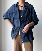 【ドゥドゥ/DouDou】の袖リブシアーデニムシャツ 人気、トレンドファッション・服の通販 founy(ファニー) ファッション Fashion レディースファッション Fashion for Women トップス・カットソー Cut & Sew Tops シャツ・ブラウス・オフィスカジュアル Elegant Blouses & Button-Ups シアー Sheer, See-Through スマート Smart, Elegant デニム Denim, Jeans Material S/S・春夏 SS, Spring/Summer, Warm Season 再入荷 Restock / Back in Stock 夏 Summer 2026年 2026 thumbnail ブルー|ID: prp329100004933365 ipo3291000000037029277