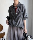 【ドゥドゥ/DouDou】の袖リブシアーデニムシャツ 人気、トレンドファッション・服の通販 founy(ファニー) ファッション Fashion レディースファッション Fashion for Women トップス・カットソー Cut & Sew Tops シャツ・ブラウス・オフィスカジュアル Elegant Blouses & Button-Ups シアー Sheer, See-Through スマート Smart, Elegant デニム Denim, Jeans Material S/S・春夏 SS, Spring/Summer, Warm Season 再入荷 Restock / Back in Stock 夏 Summer 2026年 2026 thumbnail ブラック|ID: prp329100004933365 ipo3291000000037029278