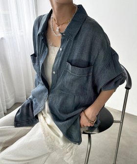 【ドゥドゥ/DouDou】の袖リブシアーデニムシャツ 人気、トレンドファッション・服の通販 founy(ファニー) ファッション Fashion レディースファッション Fashion for Women トップス・カットソー Cut & Sew Tops シャツ・ブラウス・オフィスカジュアル Elegant Blouses & Button-Ups シアー Sheer, See-Through スマート Smart, Elegant デニム Denim, Jeans Material S/S・春夏 SS, Spring/Summer, Warm Season 再入荷 Restock / Back in Stock 夏 Summer 2026年 2026 |ID:prp329100004933365