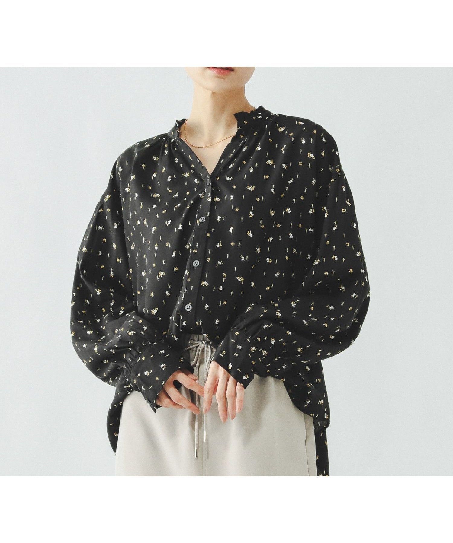 【グローバルワーク/GLOBAL WORK】のスキッパーブラウス長袖/601062 インテリア・キッズ・メンズ・レディースファッション・服の通販 founy(ファニー) 　ファッション　Fashion　レディースファッション　Fashion for Women　トップス・カットソー　Cut & Sew Tops　シャツ・ブラウス・オフィスカジュアル　Elegant Blouses & Button-Ups　おすすめ　Recommended / Our Picks　オケージョン　Occasion Wear　ジャケット　Jacket, Outerwear　スウェット / スエット　Sweatshirt, Sweatwear　スキッパー　Skipper, Open Collar　セレモニー　Ceremony　フリル　Frill, Ruffle　ワイド　Wide, Wide Fit　ビジネス 仕事 通勤　Business / Work / Commuting　羽織　Haori, Light Jacket　長袖　Long Sleeve, Full Sleeve　フラワー10|ID: prp329100004933368 ipo3291000000037029310