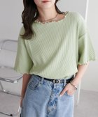 【ディスコート/Discoat】の【二の腕カバーにも◎】リブメローフレア5分袖≪WEB限定≫ 人気、トレンドファッション・服の通販 founy(ファニー) ファッション Fashion レディースファッション Fashion for Women トップス・カットソー Cut & Sew Tops シンプル Simple, Minimal パターン Pattern, Design Print フリル Frill, Ruffle ボーダー Border, Stripe 無地 Plain, Solid Color thumbnail ミント|ID: prp329100004933369 ipo3291000000037029322