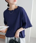 【ディスコート/Discoat】の【二の腕カバーにも◎】リブメローフレア5分袖≪WEB限定≫ 人気、トレンドファッション・服の通販 founy(ファニー) ファッション Fashion レディースファッション Fashion for Women トップス・カットソー Cut & Sew Tops シンプル Simple, Minimal パターン Pattern, Design Print フリル Frill, Ruffle ボーダー Border, Stripe 無地 Plain, Solid Color thumbnail ネイビー|ID: prp329100004933369 ipo3291000000037029324