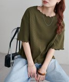 【ディスコート/Discoat】の【二の腕カバーにも◎】リブメローフレア5分袖≪WEB限定≫ 人気、トレンドファッション・服の通販 founy(ファニー) ファッション Fashion レディースファッション Fashion for Women トップス・カットソー Cut & Sew Tops シンプル Simple, Minimal パターン Pattern, Design Print フリル Frill, Ruffle ボーダー Border, Stripe 無地 Plain, Solid Color thumbnail カーキ|ID: prp329100004933369 ipo3291000000037029329