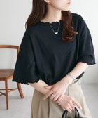【ディスコート/Discoat】の【二の腕カバーにも◎】リブメローフレア5分袖≪WEB限定≫ 人気、トレンドファッション・服の通販 founy(ファニー) ファッション Fashion レディースファッション Fashion for Women トップス・カットソー Cut & Sew Tops シンプル Simple, Minimal パターン Pattern, Design Print フリル Frill, Ruffle ボーダー Border, Stripe 無地 Plain, Solid Color thumbnail ブラック|ID: prp329100004933369 ipo3291000000037029332