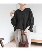 【アーバンリサーチ ドアーズ/URBAN RESEARCH DOORS】のリネンドロストドルマンブラウス ブラック|ID: prp329100004933370 ipo3291000000037309170