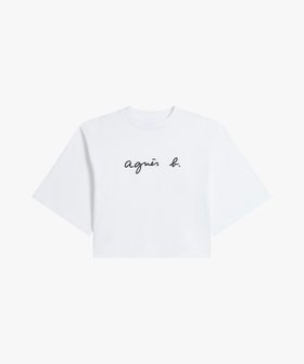 【アニエスベー ファム/agnes b. FEMME】のロゴ コットン 5分袖 Tシャツ Yoko 大人の最旬トレンドファッション＆コーディネート founy(ファウニー) ファッション Fashion レディースファッション Fashion for Women トップス・カットソー Cut & Sew Tops シャツ・ブラウス・オフィスカジュアル Elegant Blouses & Button-Ups ロングTシャツ・Tシャツ Longline T-Shirts & Tees クロップド Cropped, Short Length シンプル Simple, Minimal スリーブ Sleeve, Long Sleeve / Short Sleeve 定番 Standard, Basic Item 人気 Popular, Best Seller 半袖 Short Sleeve, Half Sleeve ラウンド Round, Round Neck ワイド Wide, Wide Fit |ID:prp329100004933371