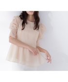 【ナチュラル ビューティー ベーシック/NATURAL BEAUTY BASIC】のシアーペプラムブラウス半袖 ペールオレンジ|ID: prp329100004933379 ipo3291000000037029382