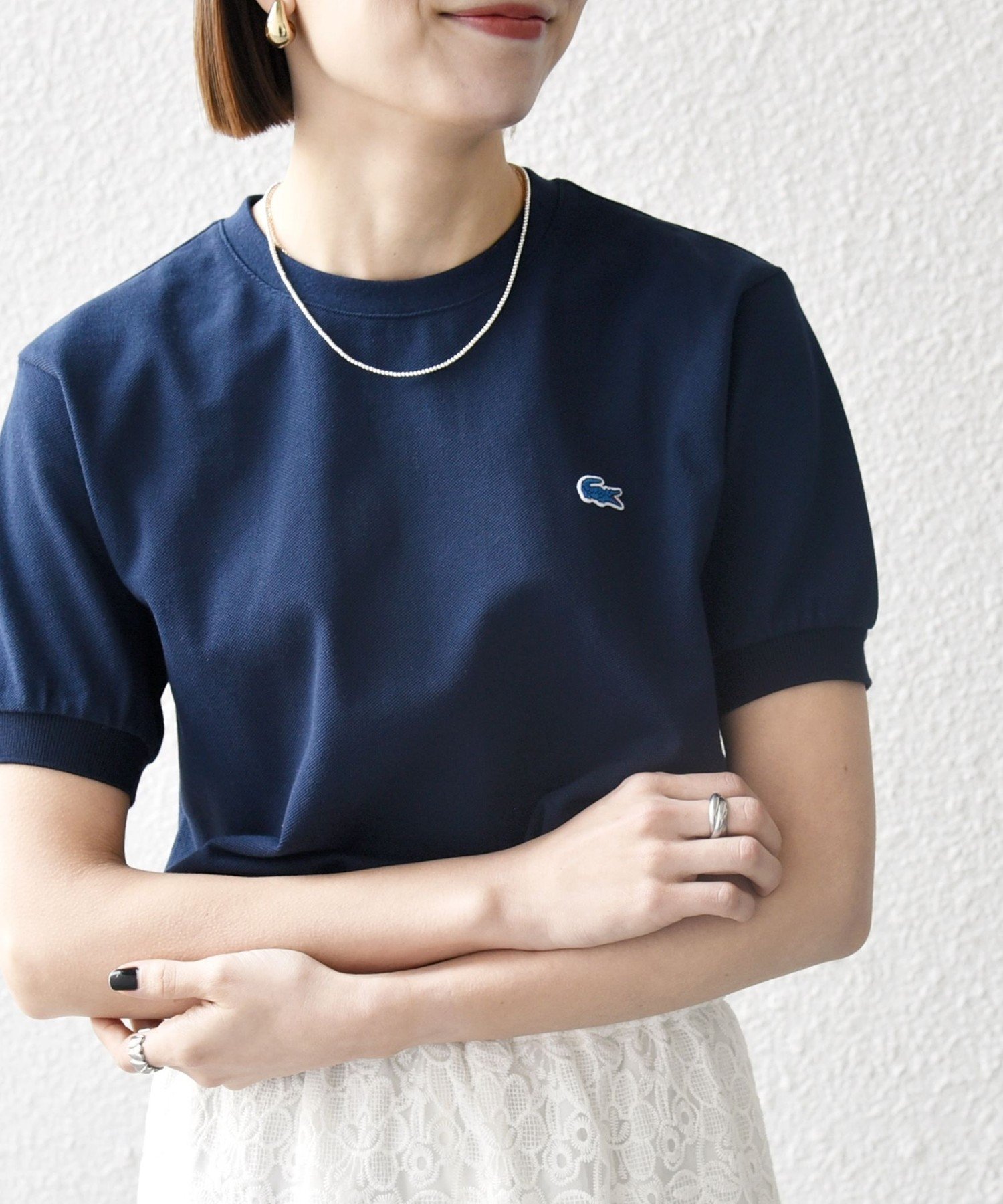 【シップス フォー ウィメン/SHIPS】の【SHIPS any別注】LACOSTE 洗濯機可能 PIQUE クルーネック Tシャツ 26SS インテリア・キッズ・メンズ・レディースファッション・服の通販 founy(ファニー) 　ファッション　Fashion　レディースファッション　Fashion for Women　トップス・カットソー　Cut & Sew Tops　シャツ・ブラウス・オフィスカジュアル　Elegant Blouses & Button-Ups　ロングTシャツ・Tシャツ　Longline T-Shirts & Tees　インナー　Innerwear　春　Spring　コンパクト　Compact, Small Size　鹿の子　Piqué, Kanoko Fabric　シンプル　Simple, Minimal　人気　Popular, Best Seller　フランス　France, French　ボトム　Bottoms, Lower Wear　ポロシャツ　Polo Shirt, Collared Tee　別注　Limited Edition, Custom Order　メンズ　Men's, Menswear　S/S・春夏　SS, Spring/Summer, Warm Season　おすすめ　Recommended / Our Picks　夏　Summer　エレガント 上品　Elegant　2026年　2026　ネイビー|ID: prp329100004933382 ipo3291000000037029396