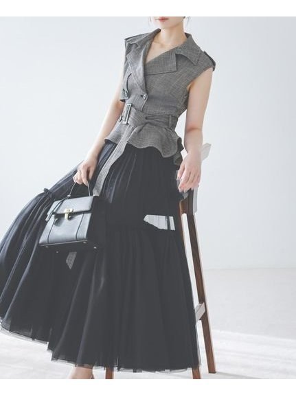 【スナイデル/SNIDEL】のトレンチチュールセットドレス インテリア・キッズ・メンズ・レディースファッション・服の通販 founy(ファニー) 　ファッション　Fashion　レディースファッション　Fashion for Women　ワンピース　Dresses　フォーマル・パーティードレス・結婚式用ドレス　Elegant & Casual Dresses　インナー　Innerwear　春　Spring　クラシカル　Classical, Vintage-Inspired　シアー　Sheer, See-Through　チュール　Tulip, Tulip Motif　デニム　Denim, Jeans Material　トレンチ　Trench, Trench Coat　トレンド　Trend, Trending Now　ドレス　Dress, One-Piece　ペチコート　Petticoat, Underskirt　ペプラム　Peplum, Flared Hem　ミックス　Mix, Mixed Style　ワイド　Wide, Wide Fit　おすすめ　Recommended / Our Picks　夏　Summer　MIX[930]|ID: prp329100004933388 ipo3291000000037029450