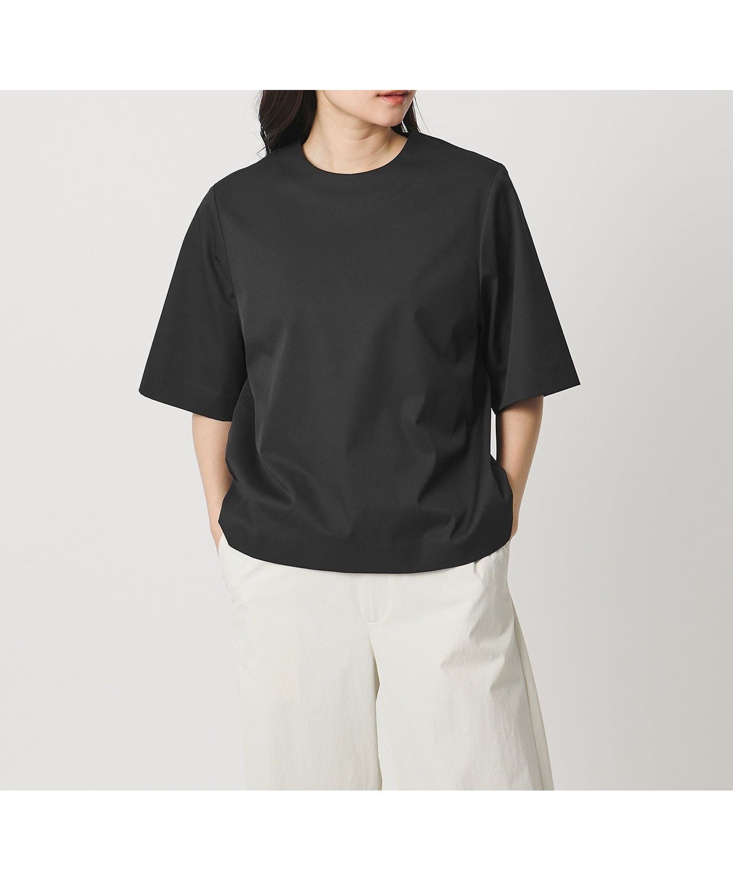 【ビューティ&ユース ユナイテッドアローズ/BEAUTY&YOUTH / UNITED ARROWS】のMARW UNITED ARROWS ショートスリーブ Tブラウス 撥水 インテリア・キッズ・メンズ・レディースファッション・服の通販 founy(ファニー) 　ファッション　Fashion　レディースファッション　Fashion for Women　トップス・カットソー　Cut & Sew Tops　シャツ・ブラウス・オフィスカジュアル　Elegant Blouses & Button-Ups　ショート　Short, Short Length　スリーブ　Sleeve, Long Sleeve / Short Sleeve　定番　Standard, Basic Item　人気　Popular, Best Seller　ブロード　Broadcloth, Fine Cotton　ポケット　Pocket, Pocket Detail　半袖　Short Sleeve, Half Sleeve　ビジネス 仕事 通勤　Business / Work / Commuting　BLACK|ID: prp329100004933390 ipo3291000000037029461