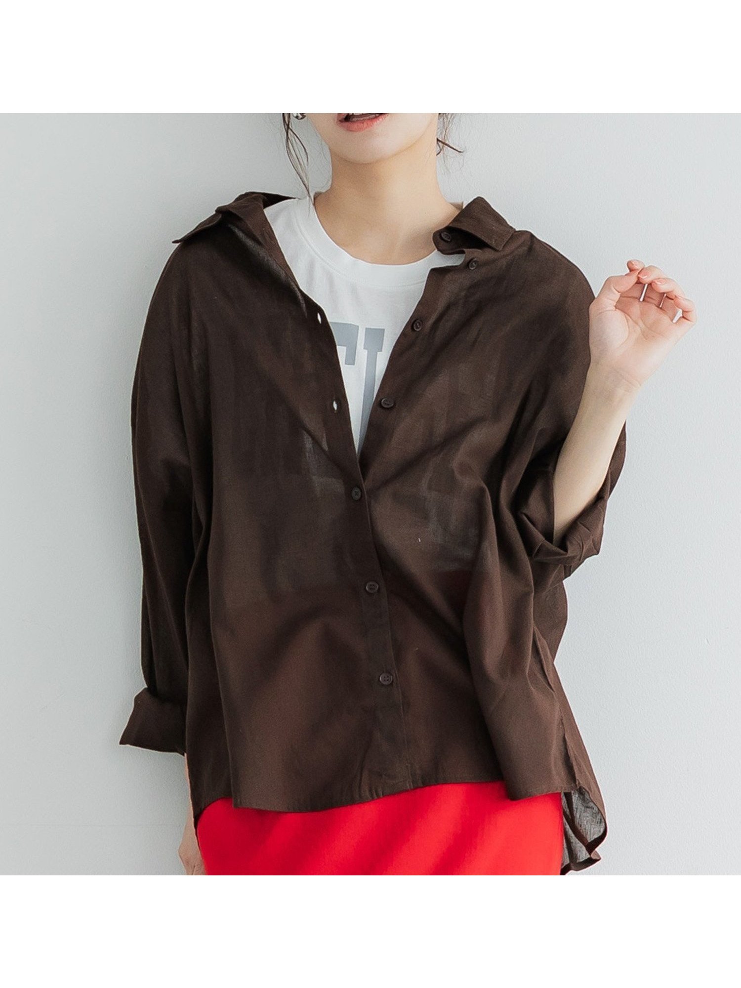 【コカ/COCA】のガーゼシャツ インテリア・キッズ・メンズ・レディースファッション・服の通販 founy(ファニー) 　ファッション　Fashion　レディースファッション　Fashion for Women　トップス・カットソー　Cut & Sew Tops　シャツ・ブラウス・オフィスカジュアル　Elegant Blouses & Button-Ups　インド　Indian Textile　春　Spring　キャミソール　Camisole, Spaghetti Strap Top　軽量　Lightweight, Ultra Light　シアー　Sheer, See-Through　シンプル　Simple, Minimal　タンク　Tank Top, Sleeveless Top　なめらか　Smooth, Silky Texture　長袖　Long Sleeve, Full Sleeve　ポケット　Pocket, Pocket Detail　羽織　Haori, Light Jacket　無地　Plain, Solid Color　おすすめ　Recommended / Our Picks　夏　Summer　エレガント 上品　Elegant　2026年　2026　Brown|ID: prp329100004933392 ipo3291000000037029475