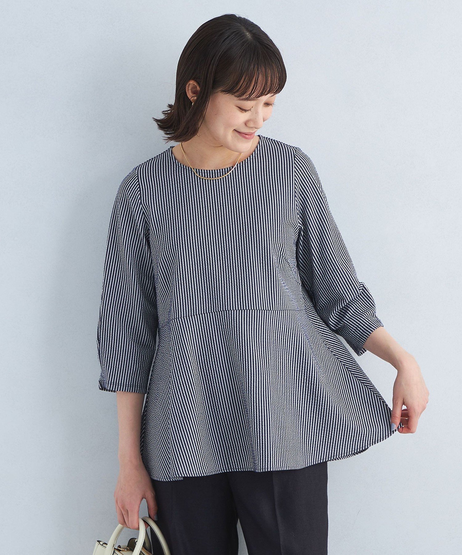 【ユナイテッドアローズ/UNITED ARROWS】のサッカー ペプラム プルオーバー カットソー 人気、トレンドファッション・服の通販 founy(ファニー) 　ファッション　Fashion　レディースファッション　Fashion for Women　トップス・カットソー　Cut & Sew Tops　カジュアルプルオーバー・ニットトップス　Pullovers & Knit Tops / Casual Pullovers　カットソー・ベーシックTシャツ　Cut-and-Sewn Tops / Stretch Tees & Basics　春　Spring　カットソー　Cut and Sewn Top　サッカー　Seersucker, Summer Fabric　シンプル　Simple, Minimal　デニム　Denim, Jeans Material　フェミニン　Feminine, Girly　ペプラム　Peplum, Flared Hem　ボトム　Bottoms, Lower Wear　アウトレット　Outlet / Clearance　おすすめ　Recommended / Our Picks　夏　Summer　ビジネス 仕事 通勤　Business / Work / Commuting　 other-1|ID: prp329100004933401 ipo3291000000037029518