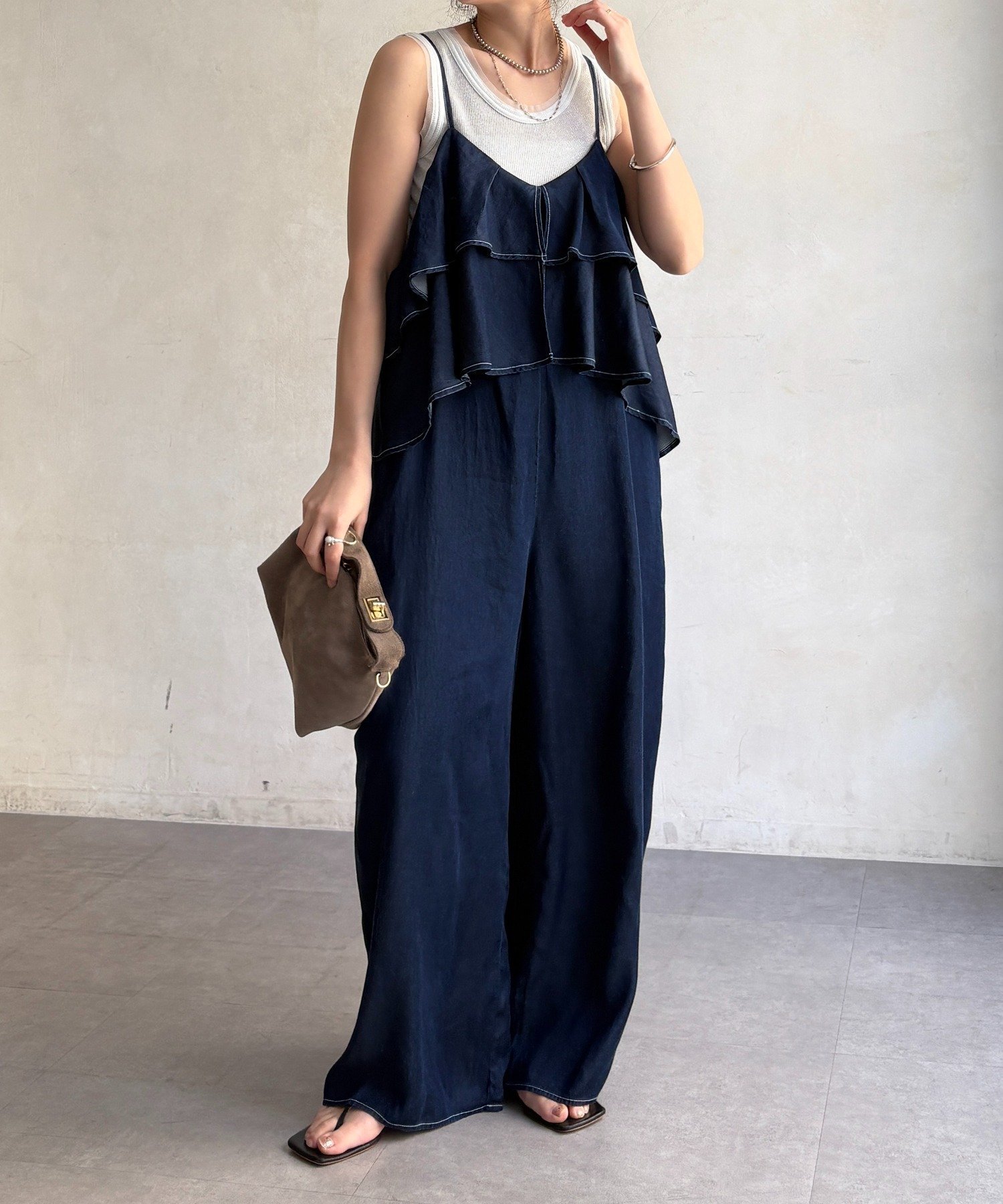 【ドゥドゥ/DouDou】の【WEB限定】 デニムフリルサロペット 人気、トレンドファッション・服の通販 founy(ファニー) 　ファッション　Fashion　レディースファッション　Fashion for Women　ワンピース　Dresses　サロペット&オールインワン　Dungarees & Jumpsuit Styles　スマート　Smart, Elegant　雑誌　Magazine, Fashion Magazine　タンク　Tank Top, Sleeveless Top　デニム　Denim, Jeans Material　フリル　Frill, Ruffle　リラックス　Relax, Relaxed Fit　S/S・春夏　SS, Spring/Summer, Warm Season　再入荷　Restock / Back in Stock　夏　Summer　2026年　2026　 other-1|ID: prp329100004933412 ipo3291000000037029578