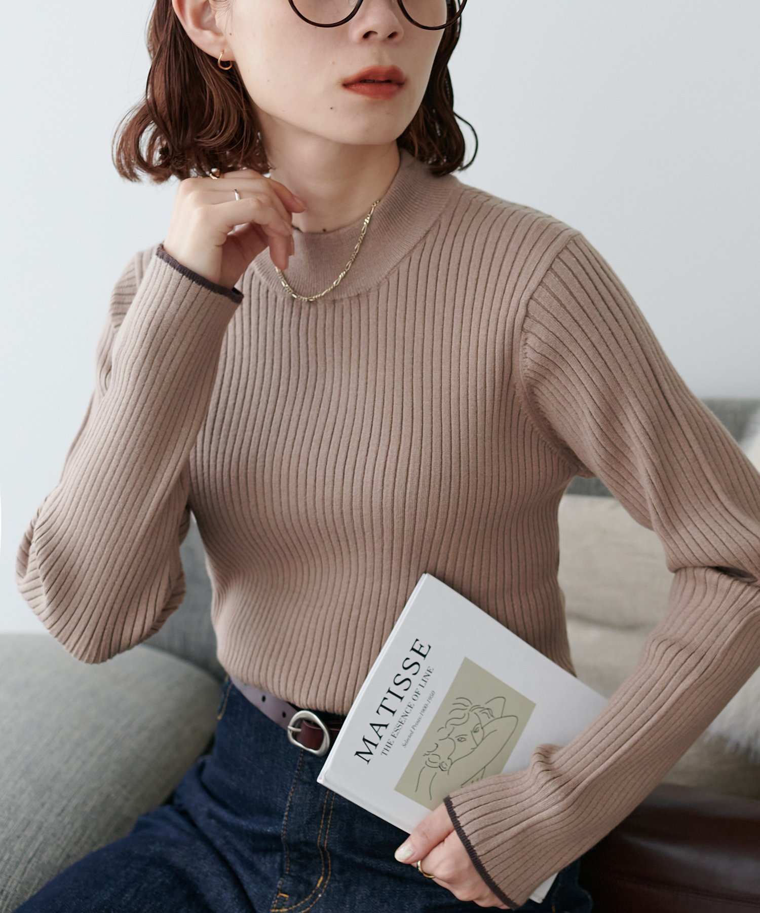 【ディスコート/Discoat】の【リピーター続出/26色展開】モチモチリブパイピングハイネック《WEB限定》 インテリア・キッズ・メンズ・レディースファッション・服の通販 founy(ファニー) 　ファッション　Fashion　レディースファッション　Fashion for Women　シンプル　Simple, Minimal　フィット　Fit, Slim Fit　キャメル|ID: prp329100004933451 ipo3291000000037029759