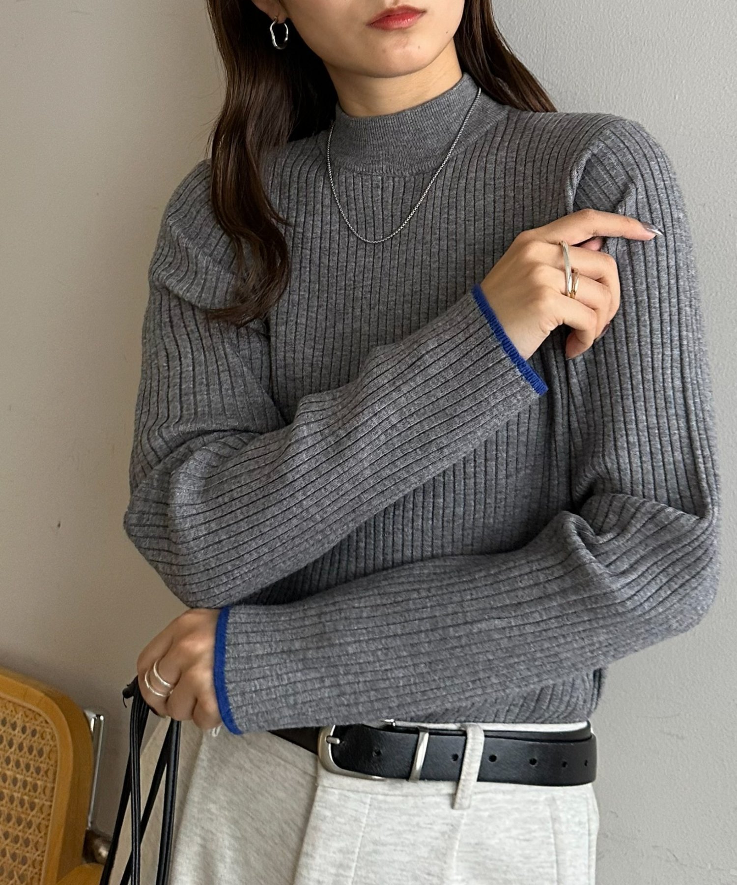 【ディスコート/Discoat】の【リピーター続出/26色展開】モチモチリブパイピングハイネック《WEB限定》 インテリア・キッズ・メンズ・レディースファッション・服の通販 founy(ファニー) 　ファッション　Fashion　レディースファッション　Fashion for Women　シンプル　Simple, Minimal　フィット　Fit, Slim Fit　グレー|ID: prp329100004933451 ipo3291000000037029760