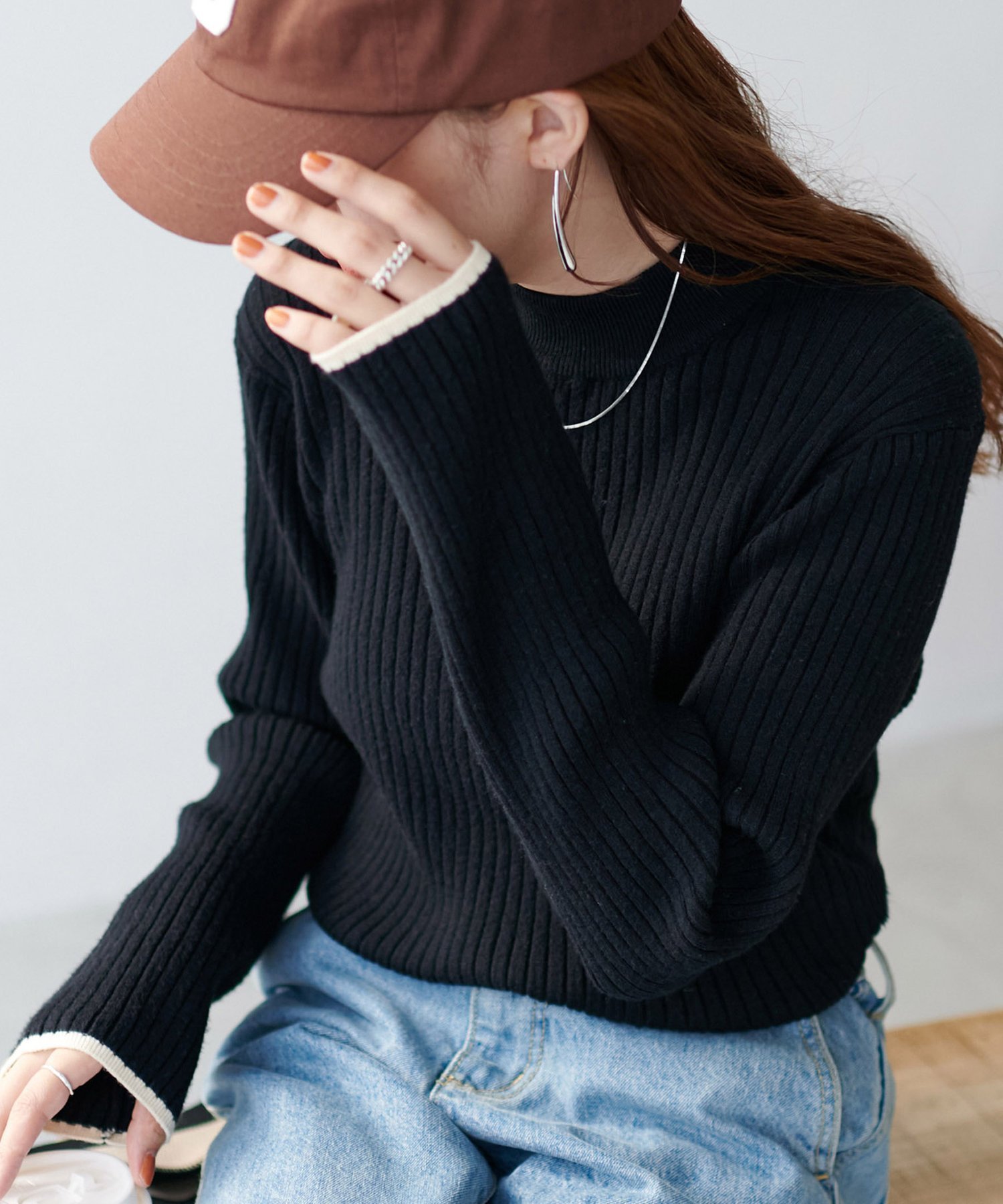 【ディスコート/Discoat】の【リピーター続出/26色展開】モチモチリブパイピングハイネック《WEB限定》 インテリア・キッズ・メンズ・レディースファッション・服の通販 founy(ファニー) 　ファッション　Fashion　レディースファッション　Fashion for Women　シンプル　Simple, Minimal　フィット　Fit, Slim Fit　ブラック|ID: prp329100004933451 ipo3291000000037029765