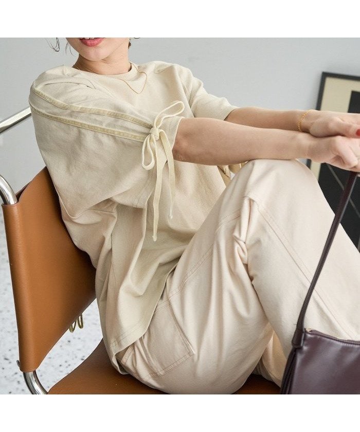 【フリークスストア/FREAK'S STORE】の袖ベロアリボンライン半袖ラグランTシャツ【限定展開】 人気、トレンドファッション・服の通販 founy(ファニー) 　ファッション　Fashion　レディースファッション　Fashion for Women　トップス・カットソー　Cut & Sew Tops　シャツ・ブラウス・オフィスカジュアル　Elegant Blouses & Button-Ups　ロングTシャツ・Tシャツ　Longline T-Shirts & Tees　ベロアトップス　Velour Tops / Velvet-Look Items　春　Spring　スポーティ　Sporty, Casual Athletic　スリーブ　Sleeve, Long Sleeve / Short Sleeve　デニム　Denim, Jeans Material　フェミニン　Feminine, Girly　フレア　Flare, Flared　ベロア　Velour, Soft Velvet　ボトム　Bottoms, Lower Wear　半袖　Short Sleeve, Half Sleeve　ミリタリー　Military, Army Style　リボン　Ribbon, Bow　S/S・春夏　SS, Spring/Summer, Warm Season　おすすめ　Recommended / Our Picks　夏　Summer　2026年　2026　 other-1|ID: prp329100004933457 ipo3291000000037029793