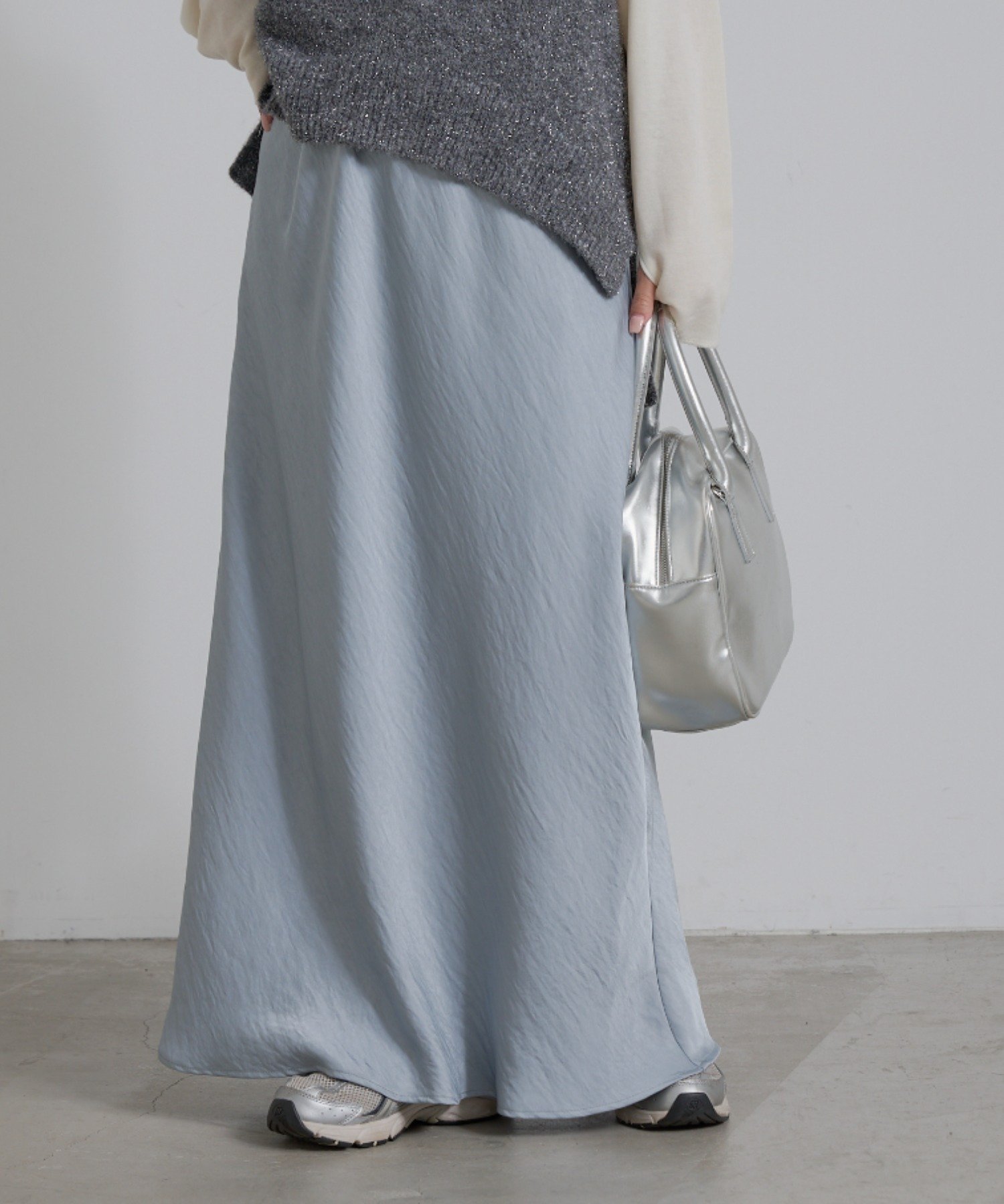 【チャオパニックティピー/CIAOPANIC TYPY】の【-3kg見え/14色展開】スタイルアップサテンスカート インテリア・キッズ・メンズ・レディースファッション・服の通販 founy(ファニー) 　ファッション　Fashion　レディースファッション　Fashion for Women　スカート　Skirts　サテン　Satin, Glossy Fabric　シンプル　Simple, Minimal　とろみ　Fluid, Flowy Fabric　バランス　Balance, Style Balance　おすすめ　Recommended / Our Picks　エレガント 上品　Elegant　サックスブルー|ID: prp329100004933464 ipo3291000000037029831