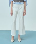 【エイミーイストワール/eimy istoire】のBELL SILHOUETTE PANTS 人気、トレンドファッション・服の通販 founy(ファニー) ファッション Fashion レディースファッション Fashion for Women パンツ Pants & Trousers カーディガン Cardigan, Knitwear コンパクト Compact, Small Size ショート Short, Short Length シンプル Simple, Minimal バランス Balance, Style Balance フレア Flare, Flared エレガント 上品 Elegant 再入荷 Restock / Back in Stock thumbnail WHITE|ID: prp329100004933466 ipo3291000000037029850