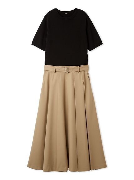 【ミラオーウェン/Mila Owen】のプリーツスカートニットドッキングワンピース インテリア・キッズ・メンズ・レディースファッション・服の通販 founy(ファニー) 　雑誌掲載アイテム　Magazine Picks & Fashion Features　ファッション雑誌　Fashion Magazines　ヴェリィ　VERY　ファッション　Fashion　レディースファッション　Fashion for Women　スカート　Skirts　プリーツスカート / 上品フェミニンスタイル　Pleated Skirts　3月号　March Issue　スマート　Smart, Elegant　雑誌　Magazine, Fashion Magazine　ドッキング　Docking, Mixed Material　プリーツ　Pleats, Pleated　ボトム　Bottoms, Lower Wear　半袖　Short Sleeve, Half Sleeve　リュクス　Luxury, Elegant, High-End, Chic　おすすめ　Recommended / Our Picks　BLK[009]|ID: prp329100004933472 ipo3291000000037029881