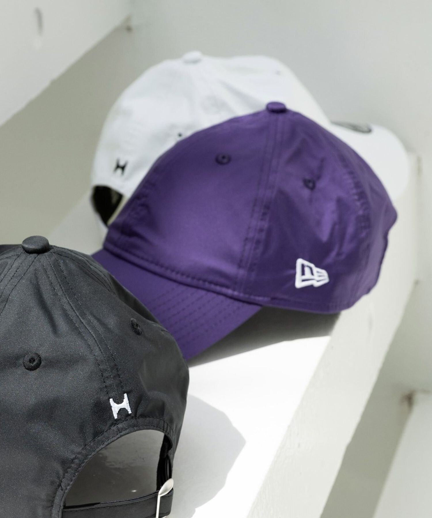 【ベイフロー/BAYFLOW】の【HEREIAM】NEW ERA(ニューエラ)/LONG VISOR(撥水) インテリア・キッズ・メンズ・レディースファッション・服の通販 founy(ファニー) 　ファッション　Fashion　レディースファッション　Fashion for Women　キャップ　Cap, Baseball Cap　コーティング　Coating, Coated Finish　プリント　Print, Printed Pattern　別注　Limited Edition, Custom Order　ロング　Long, Long-Length　おすすめ　Recommended / Our Picks　夏　Summer　パープル90|ID: prp329100004933477 ipo3291000000037029905