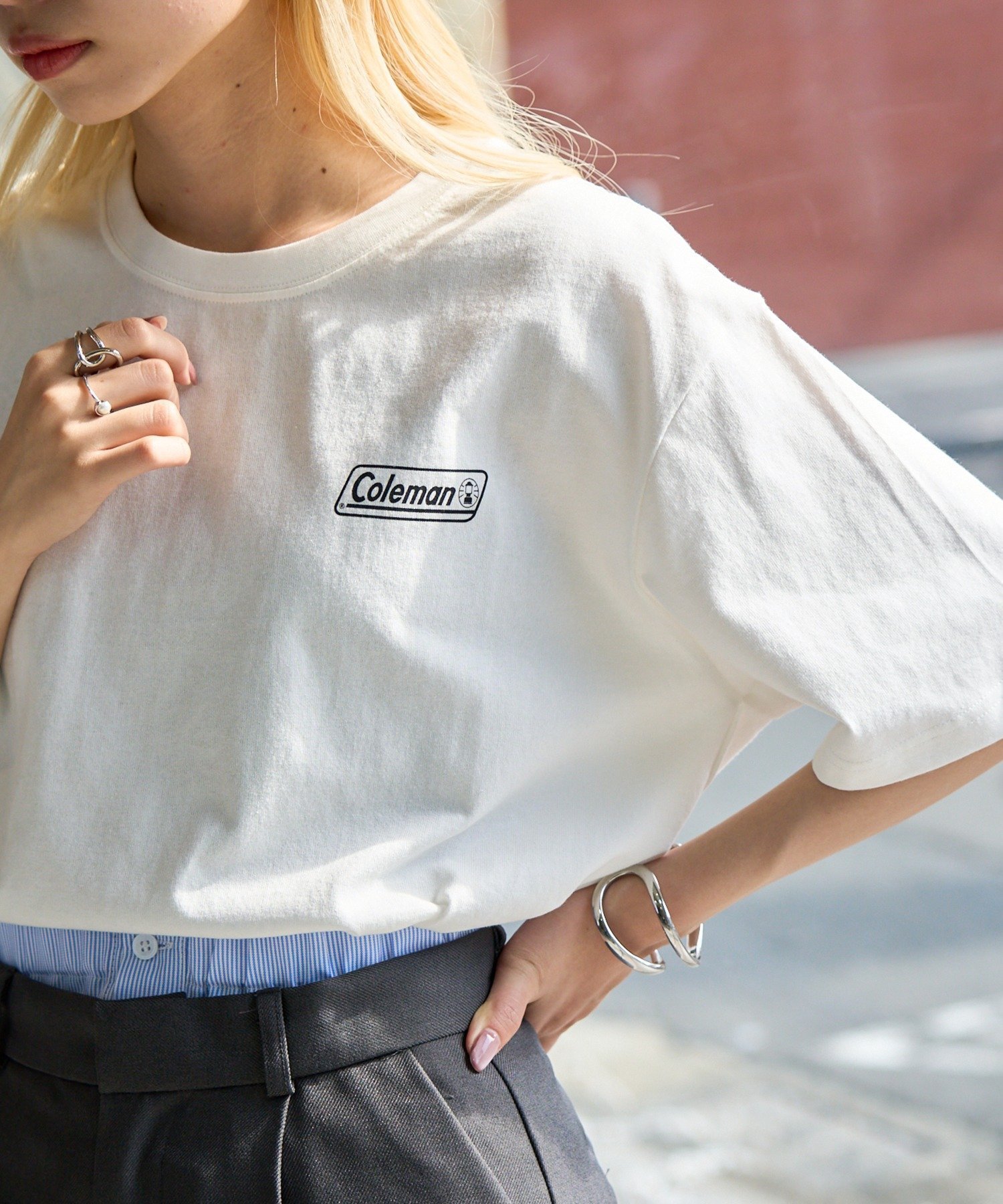 【セットアップセブン/SETUP7】のColeman/コールマン クラシックロゴ半袖Tシャツ インテリア・キッズ・メンズ・レディースファッション・服の通販 founy(ファニー) 　ファッション　Fashion　レディースファッション　Fashion for Women　トップス・カットソー　Cut & Sew Tops　シャツ・ブラウス・オフィスカジュアル　Elegant Blouses & Button-Ups　ロングTシャツ・Tシャツ　Longline T-Shirts & Tees　アウトドア　Outdoor Clothing　厚底　Platform Shoes　カーゴパンツ　Cargo Pants, Utility Pants　クラシック　Classic, Timeless Style　サングラス　Sunglasses, Shades　シューズ　Shoes, Footwear　シンプル　Simple, Minimal　スニーカー　Sneakers, Trainers　デニム　Denim, Jeans Material　トレンド　Trend, Trending Now　定番　Standard, Basic Item　人気　Popular, Best Seller　ハーフ　Half, Half-Length　半袖　Short Sleeve, Half Sleeve　ワンポイント　One Point, Statement Accent　再入荷　Restock / Back in Stock　スマホショルダーバッグ　Smartphone Shoulder Bag　WHT|ID: prp329100004933495 ipo3291000000037029985