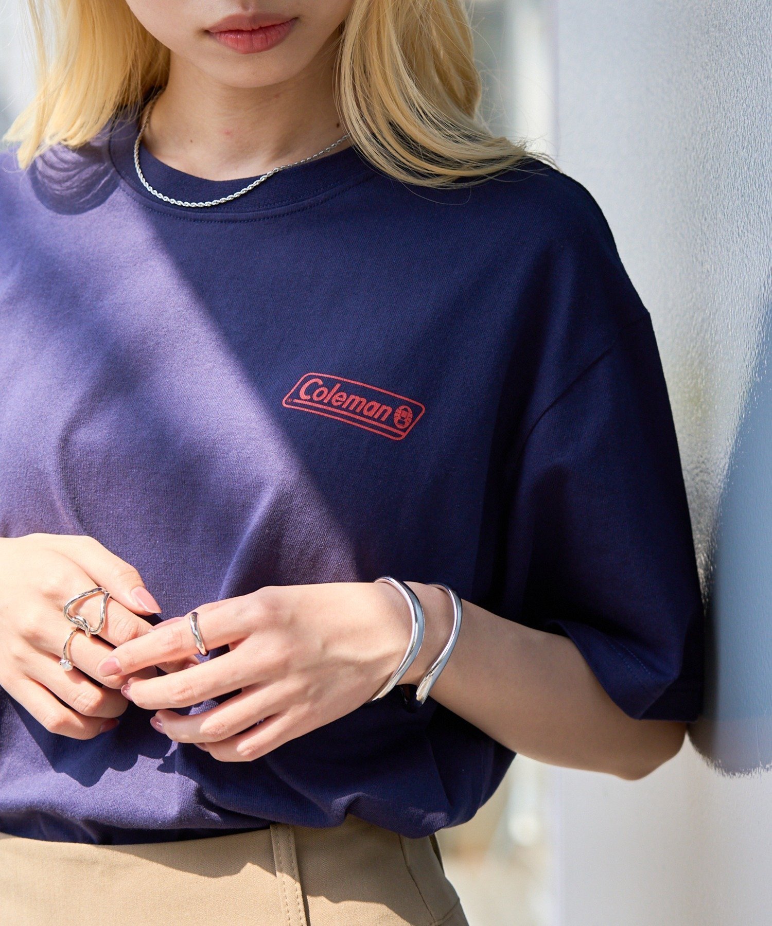 【セットアップセブン/SETUP7】のColeman/コールマン クラシックロゴ半袖Tシャツ インテリア・キッズ・メンズ・レディースファッション・服の通販 founy(ファニー) 　ファッション　Fashion　レディースファッション　Fashion for Women　トップス・カットソー　Cut & Sew Tops　シャツ・ブラウス・オフィスカジュアル　Elegant Blouses & Button-Ups　ロングTシャツ・Tシャツ　Longline T-Shirts & Tees　アウトドア　Outdoor Clothing　厚底　Platform Shoes　カーゴパンツ　Cargo Pants, Utility Pants　クラシック　Classic, Timeless Style　サングラス　Sunglasses, Shades　シューズ　Shoes, Footwear　シンプル　Simple, Minimal　スニーカー　Sneakers, Trainers　デニム　Denim, Jeans Material　トレンド　Trend, Trending Now　定番　Standard, Basic Item　人気　Popular, Best Seller　ハーフ　Half, Half-Length　半袖　Short Sleeve, Half Sleeve　ワンポイント　One Point, Statement Accent　再入荷　Restock / Back in Stock　スマホショルダーバッグ　Smartphone Shoulder Bag　NVY|ID: prp329100004933495 ipo3291000000037029989