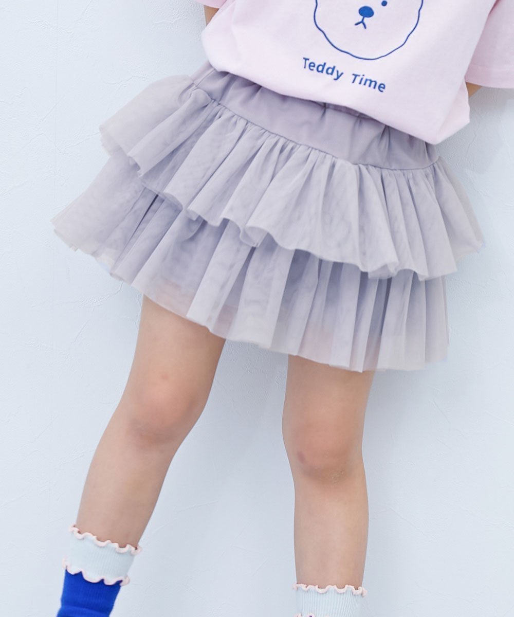 【デビロック/devirock / KIDS】のふんわり2段チュール 1分丈 スカパン 子供服 キッズ 女の子 膝上 ウエストゴム 26SS 人気、トレンドファッション・服の通販 founy(ファニー) 　ファッション　Fashion　キッズファッション　Fashion for Kids　キュロット　Culottes, Wide Shorts　ストレッチ　Stretch, Stretchy Fabric　チュール　Tulip, Tulip Motif　おすすめ　Recommended / Our Picks　2026年　2026　 other-1|ID: prp329100004933500 ipo3291000000037030002