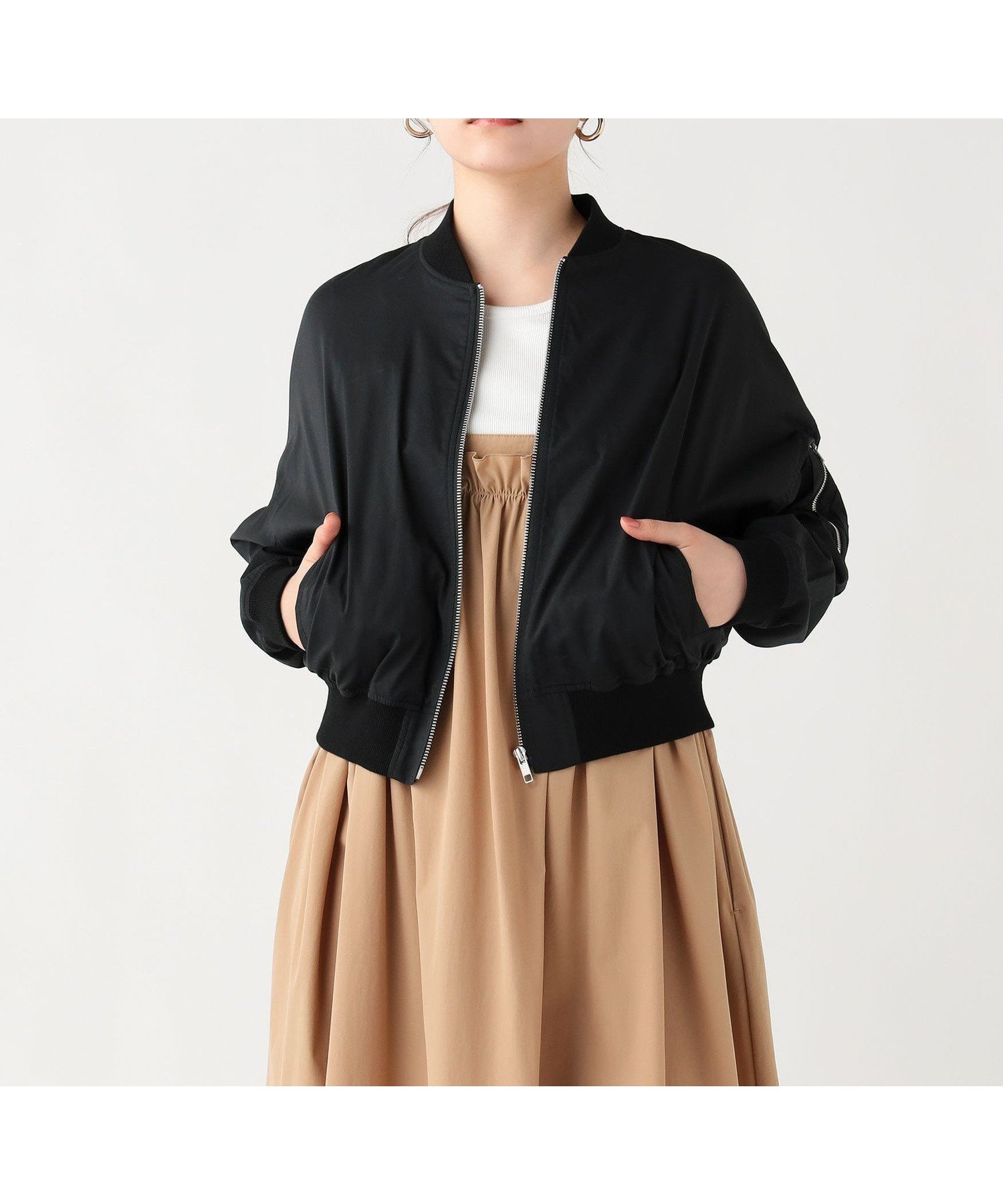 【ビームス ハート/BEAMS HEART】のコットン ショート MA-1 人気、トレンドファッション・服の通販 founy(ファニー) 　ファッション　Fashion　レディースファッション　Fashion for Women　アウター　Coat / Outerwear Collection　MA-1ジャケット　MA-1 Bomber Jackets / Flight Jackets　おすすめ　Recommended / Our Picks　コンパクト　Compact, Small Size　ショート　Short, Short Length　デニム　Denim, Jeans Material　トレンド　Trend, Trending Now　フォルム　Silhouette, Form　ミックス　Mix, Mixed Style　ミリタリー　Military, Army Style　ロング　Long, Long-Length　定番　Standard, Basic Item　 other-1|ID: prp329100004933515 ipo3291000000037030056